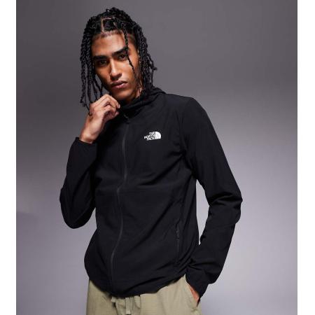 The North Face - Hoodie met logo en rits in zwart