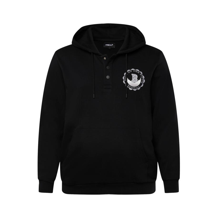 men plus Men Plus Sweatshirt zwart / wit -