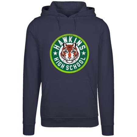 F4NT4STIC Sweatshirt Stranger Things Hawkins Netflix TV Series donkerblauw / groen / grasgroen / wit