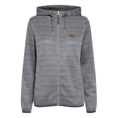 Oxmo Fleece jas Pebbles donkerblauw / bruin / lichtgrijs