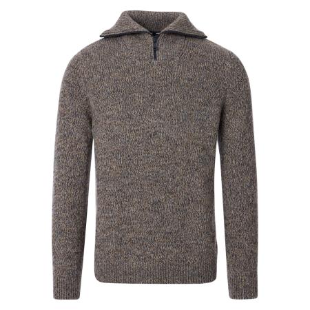 Casa Moda Half-Zip Sweater beige, Effen