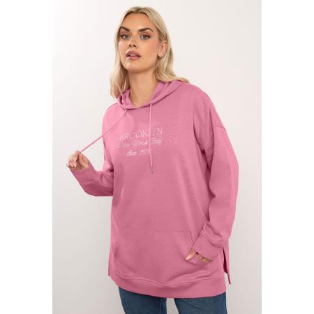 Yours Roze Geborduurde 'Brooklyn' Hoodie Size 66-68