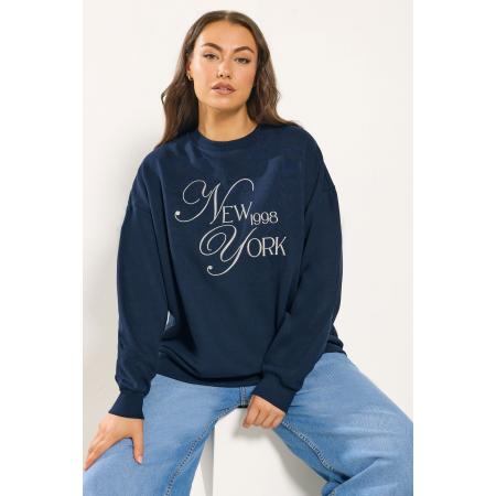 Yours Marineblauw Geborduurd 'New York' Sweatshirt Size 66-68
