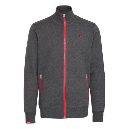 Solid !Solid Sweatvest Benn grijs / bloedrood / wit