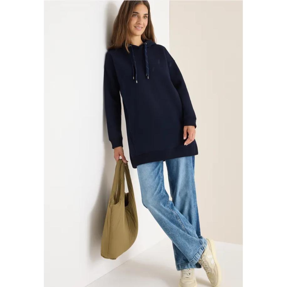 CECIL Trui met lange capuchon Blauw