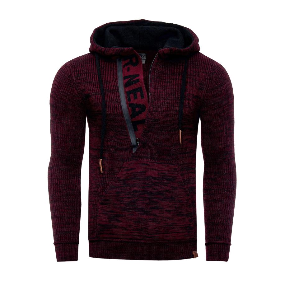 Rusty Neal Rusty Neal Trui wijnrood / zwart -