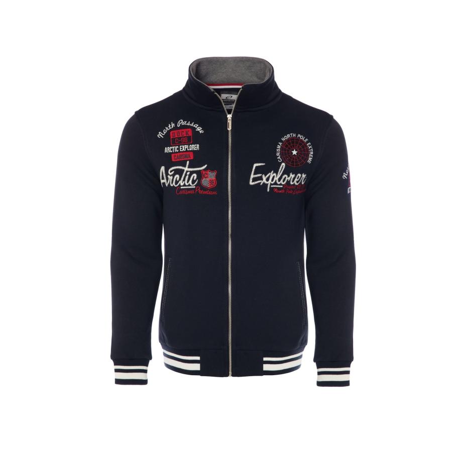 Carisma CARISMA Sweatvest donkerblauw / kersrood / wit -