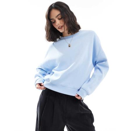 ONLY Sweatshirt met ronde hals in lichtblauw