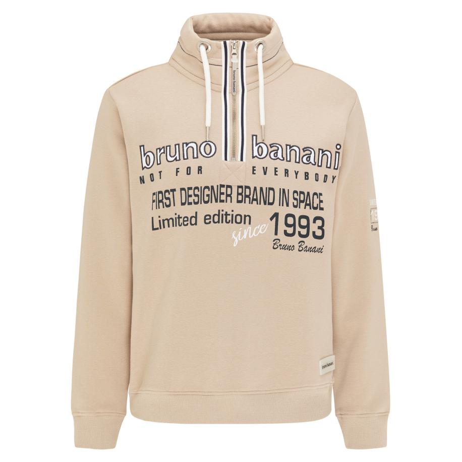 Bruno Banani Bruno Banani Sweatshirt taupe / zwart / wit -