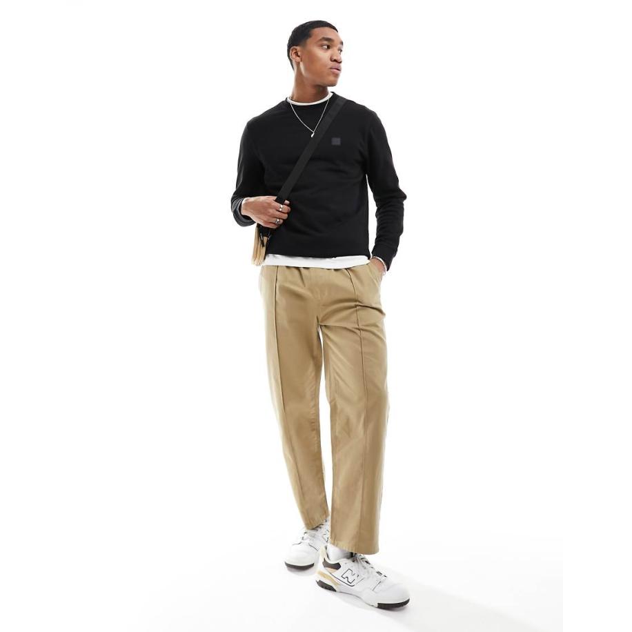 BOSS Orange - Westart - Sweatshirt met vierkant logo in zwart Zwart