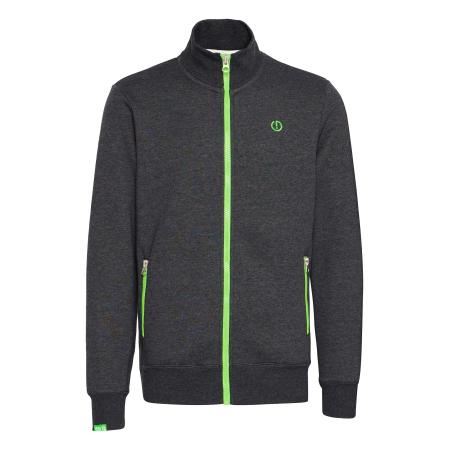 Solid !Solid Sweatvest BennTrack antraciet / groen