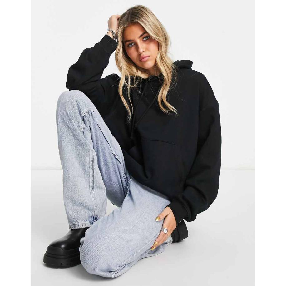 Weekday Essence Hoodie in zwart Zwart