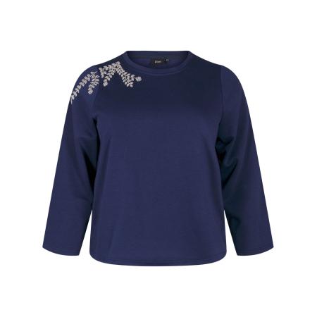 Zizzi Zizzi Sweatshirt MKIHOLM navy / zilver