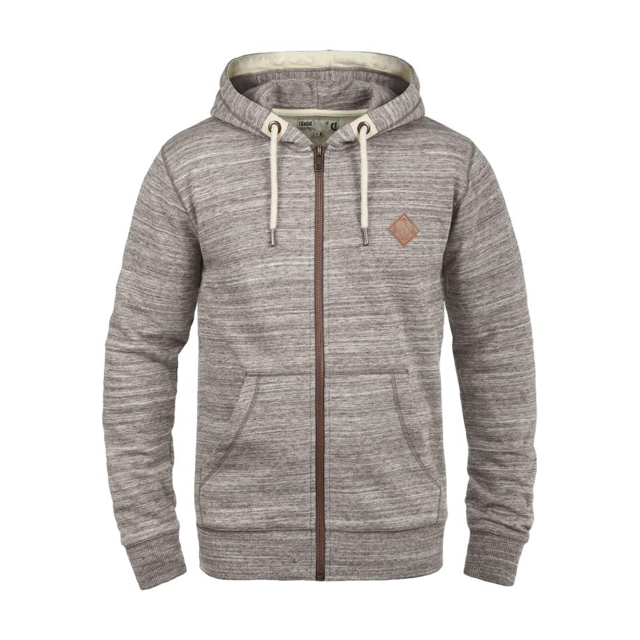 Solid !Solid Sweatvest Craig bruin / wit -