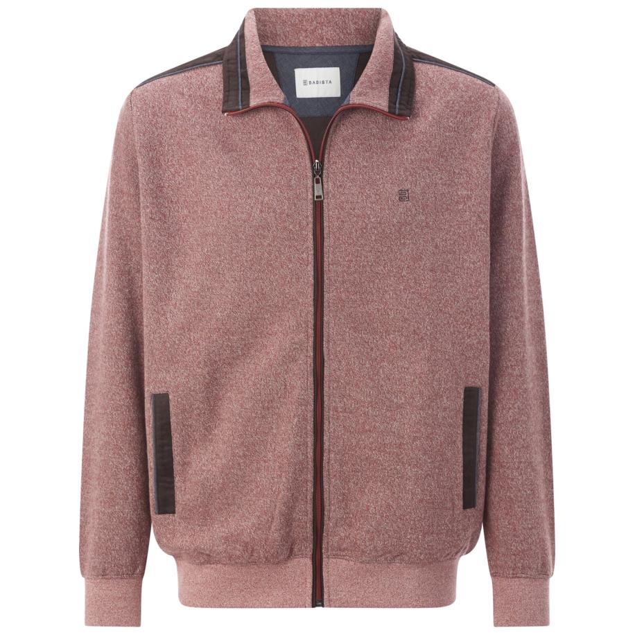 BABISTA BABISTA Sweatvest donkerbruin / watermeloen rood -