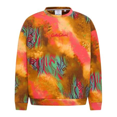 carlo colucci Carlo Colucci Sweatshirt Diop groen / oranje / rood
