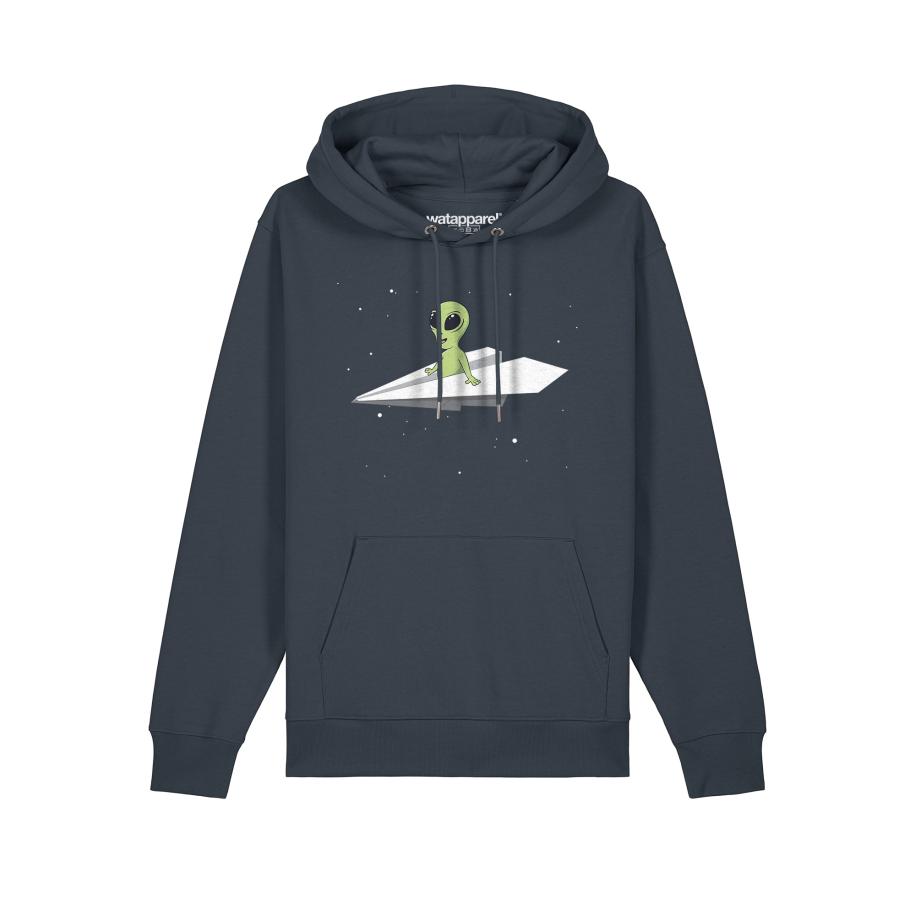 Watapparel Watapparel Sweatshirt Alien on a paper plane antraciet / gemengde kleuren -