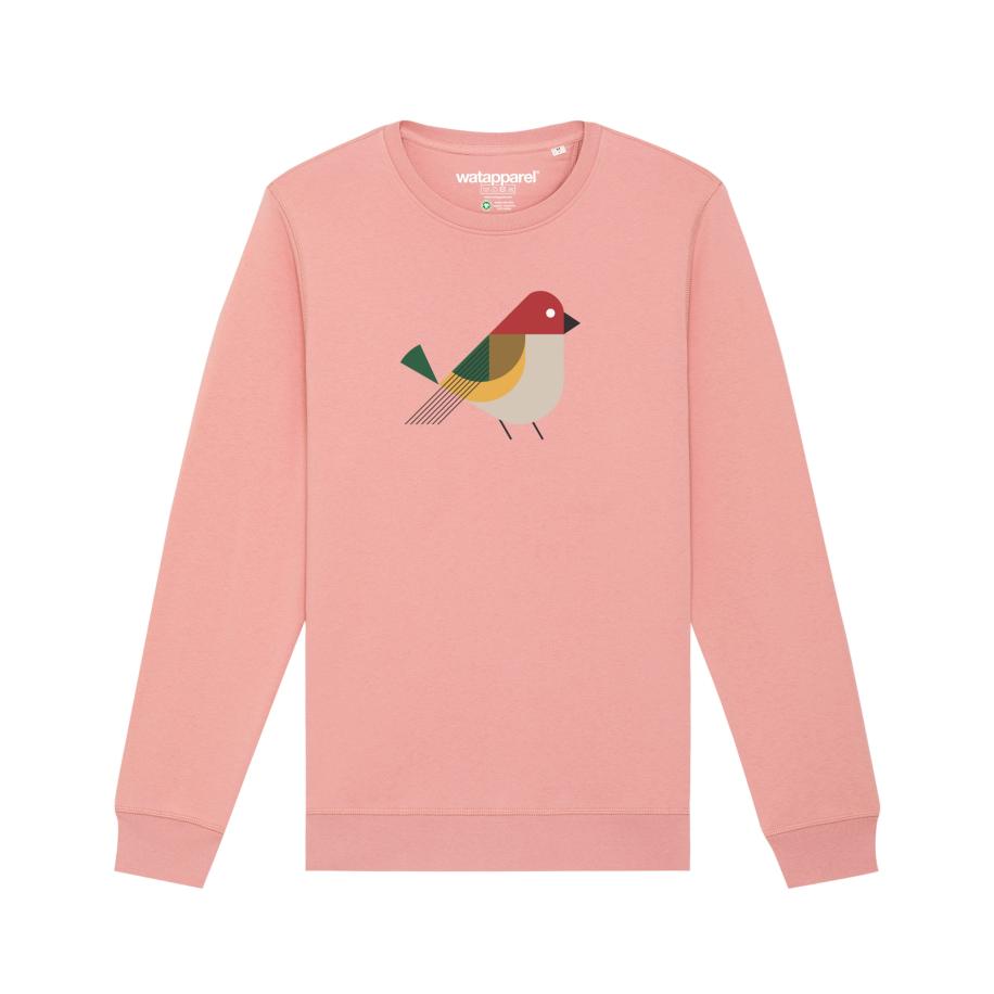 Watapparel Watapparel Sweatshirt Vogel gemengde kleuren / rosa -