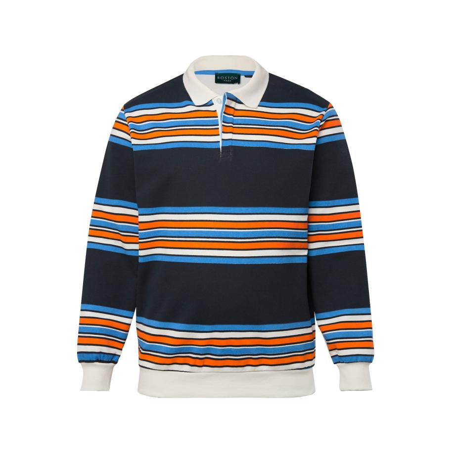 Boston Park Boston Park Sweatshirt blauw / navy / oranje / wit -