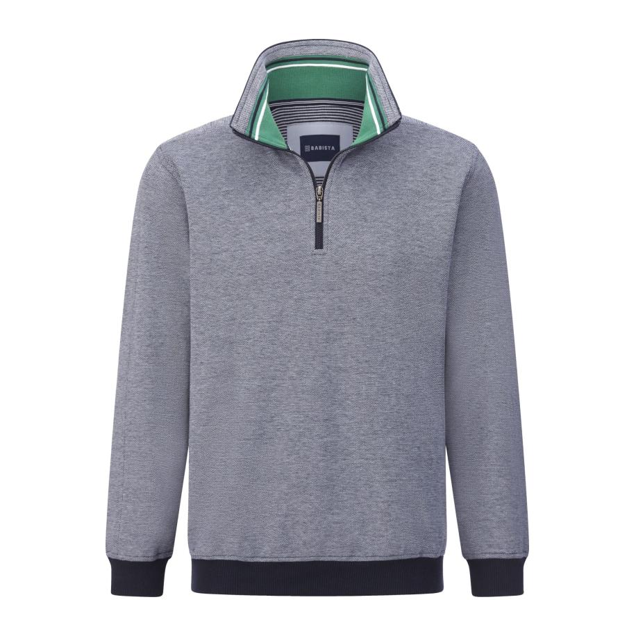 BABISTA Half-Zip Sweater donkerblauw, Effen Blauw