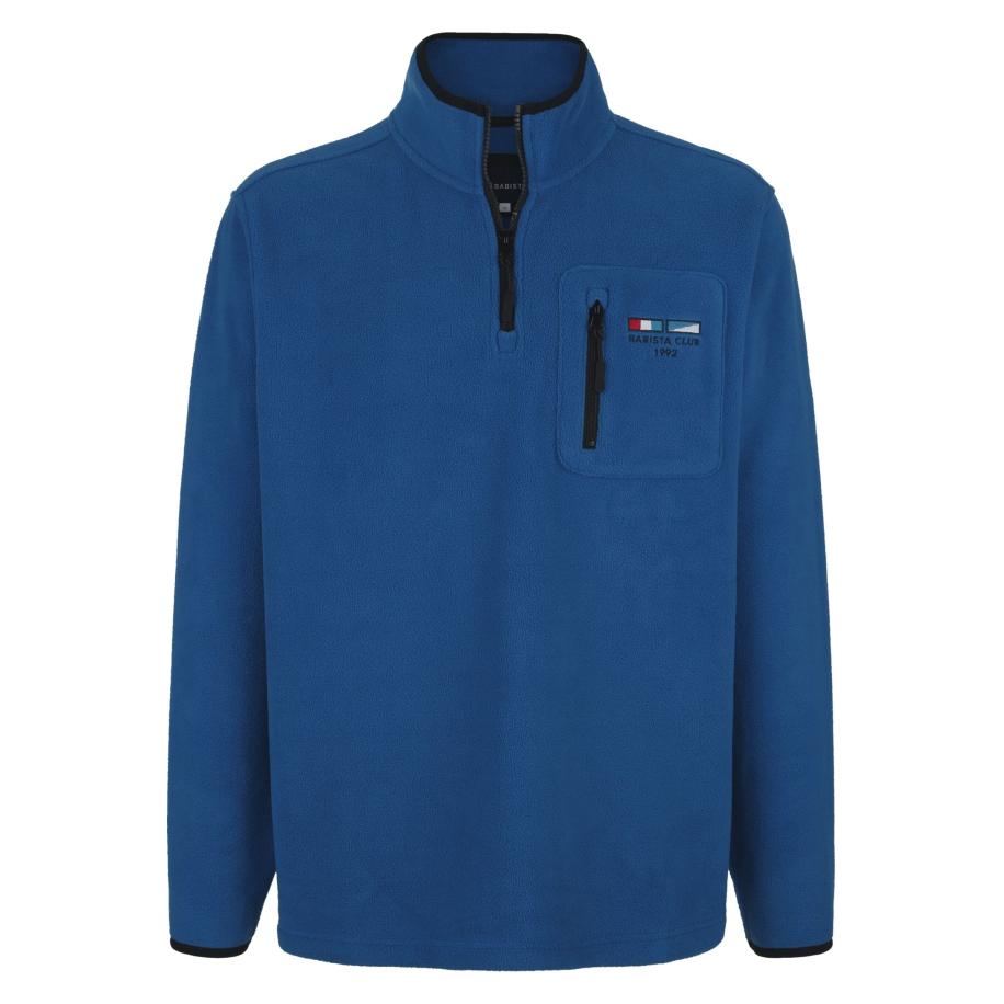 BABISTA Half-Zip Sweater blauw, Effen Blauw