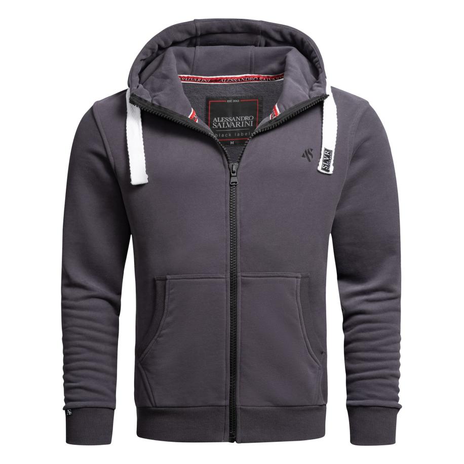 Alessandro Salvarini Alessandro Salvarini Sweatvest Vinzent grafiet / wit -