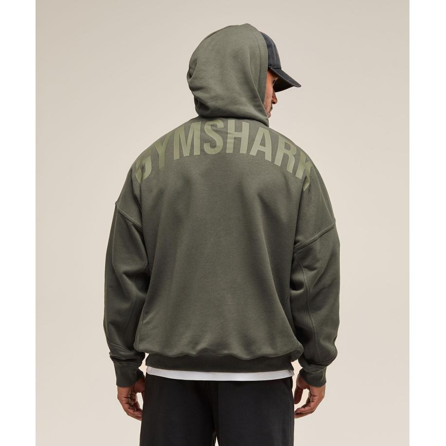 Gymshark Power Zip Up Hoodie Strength Green Groen