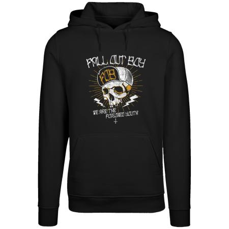 F4NT4STIC F4NT4STIC Sweatshirt Fall Out Boy Chest Youth Skull geel / zwart / wit