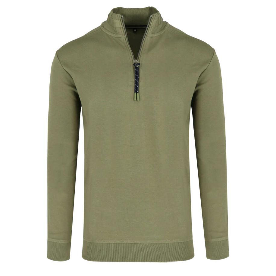 Marvelis Casual Sweatshirt ritssluiting mos, Effen Groen