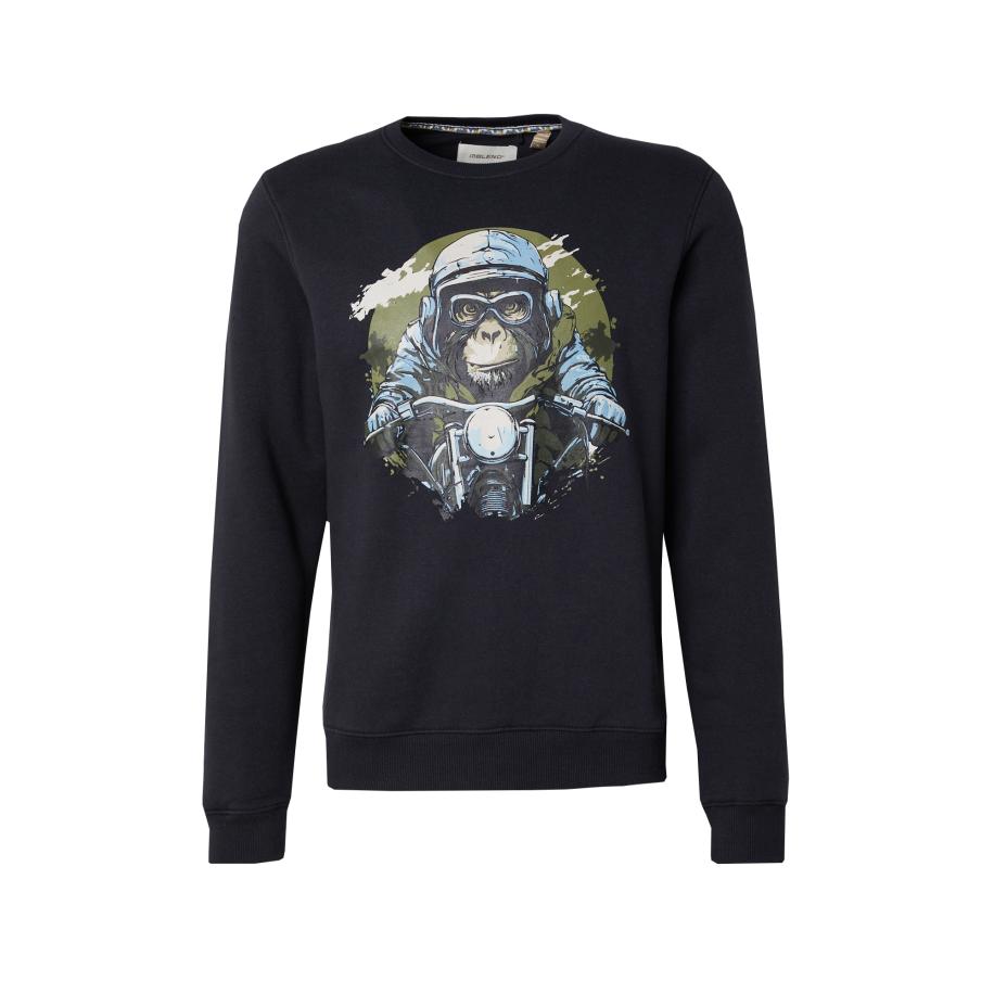 Blend BLEND Sweatshirt lichtblauw / olijfgroen / zwart / wit -