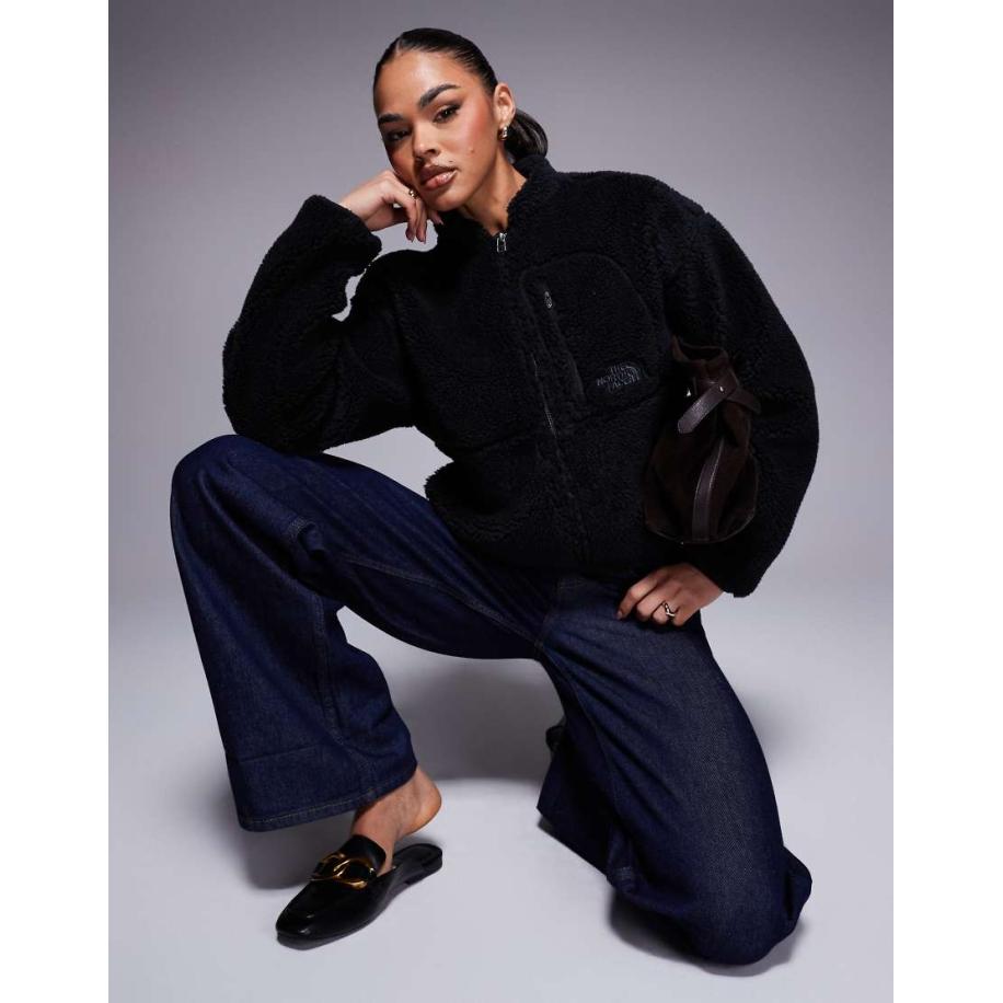 The North Face Extreme Pile Jack van fleece en borg met rits in zwart Zwart