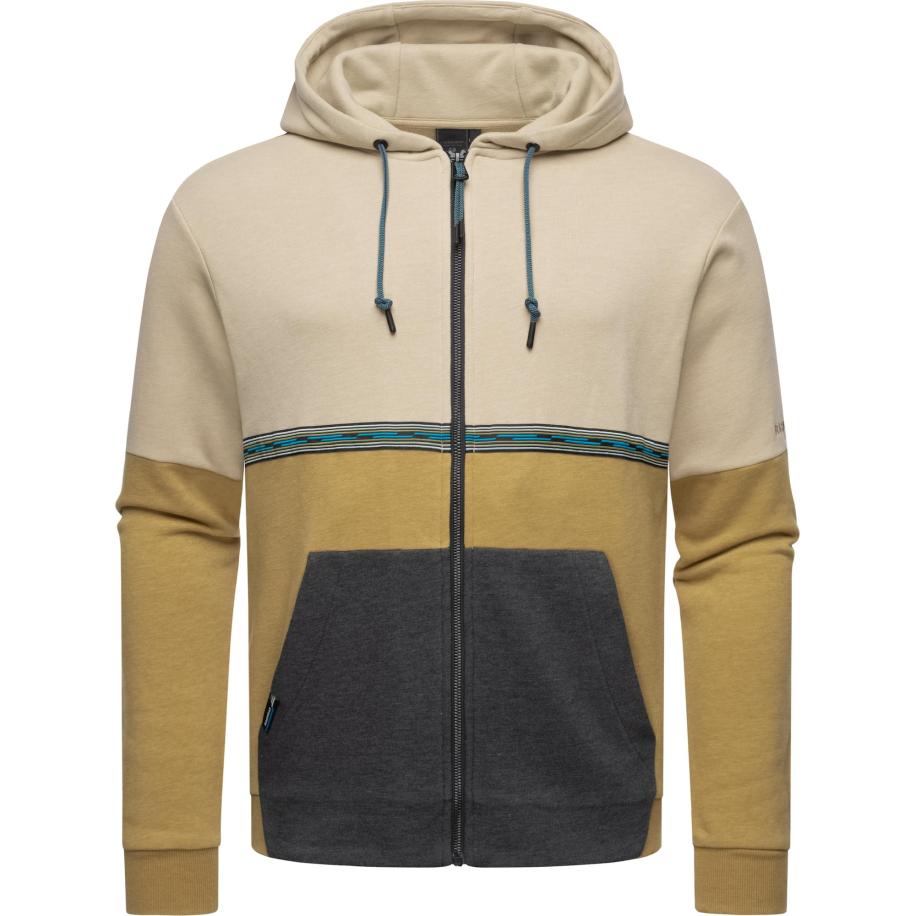 Ragwear Ragwear Sweatvest taupe / azuur / mosterd / antraciet -