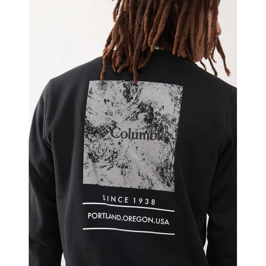 Columbia - Barton Springs Crew - Sweatshirt in zwart Zwart