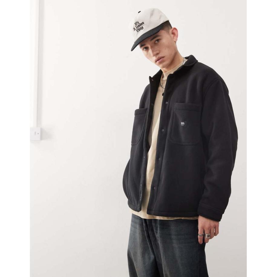 Vans - Penmar - Shacket van zware polar fleece in zwart Zwart