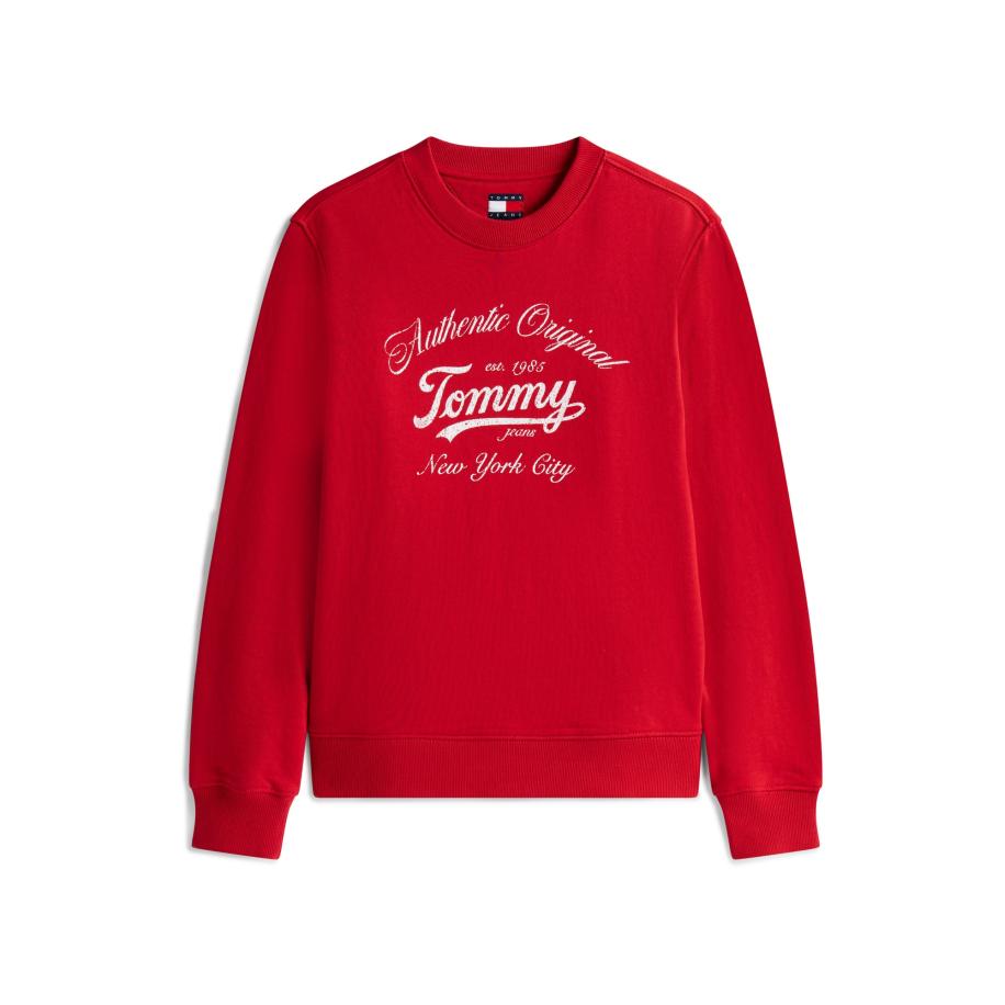 Tommy Jeans Tommy Jeans Sweatshirt ESSENTIAL rood / wit -