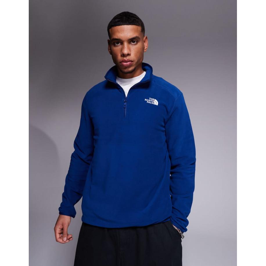 The North Face - Glacier - Fleece met 1/4 rits in marineblauw Blauw