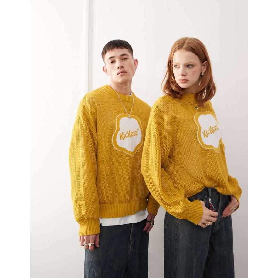 Kickers - Uniseks sweatshirt met Kickers-logo in geel Geel