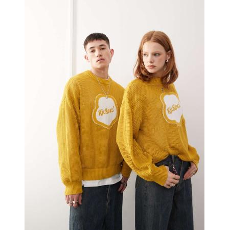 Kickers - Uniseks sweatshirt met Kickers-logo in geel