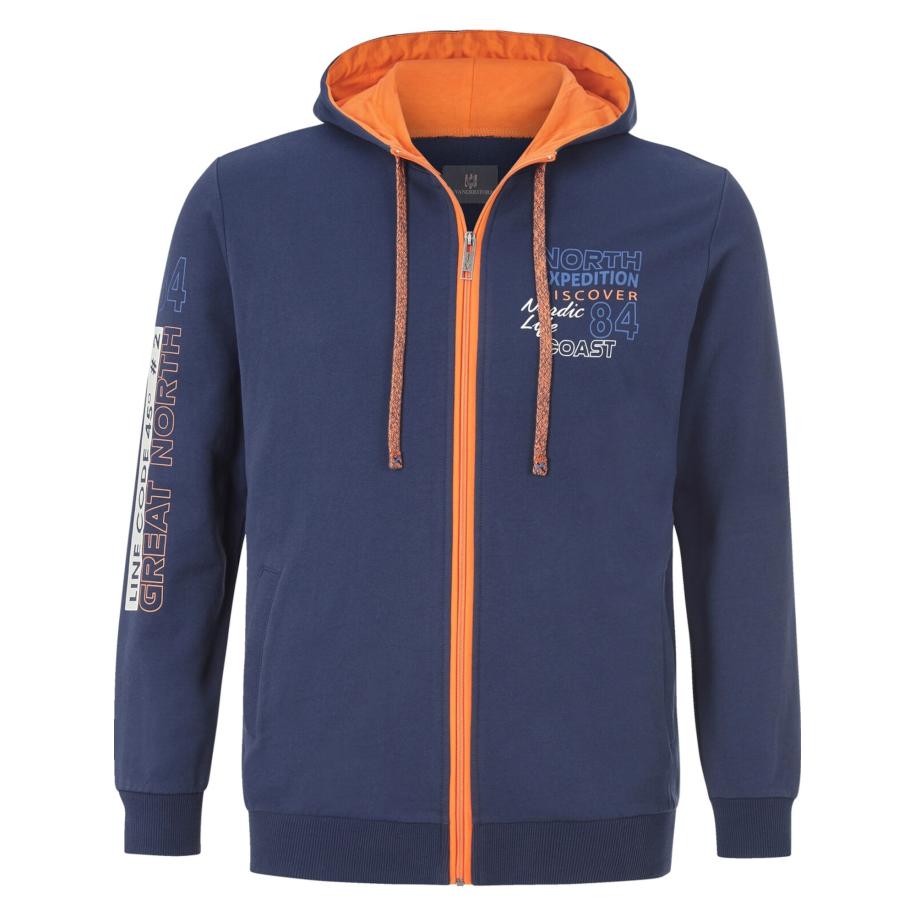 jan vanderstorm Jan Vanderstorm Sweatvest Roderich donkerblauw / oranje -