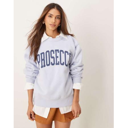 Abercrombie & Fitch Sweatshirt met varsity-slogan in blauw