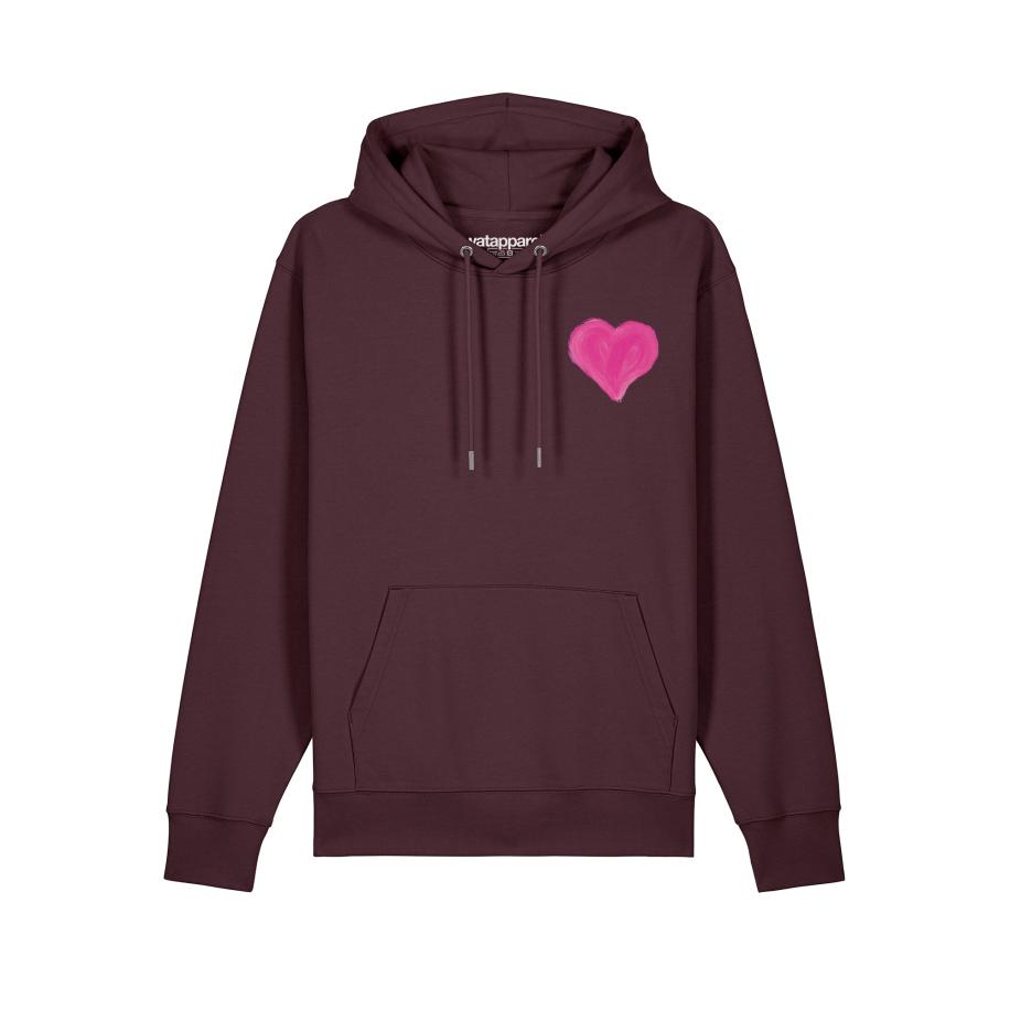 Watapparel Watapparel Sweatshirt Pink Heart neonroze / donkerrood -