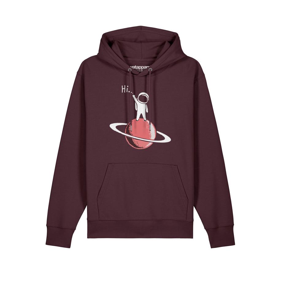Watapparel Watapparel Sweatshirt Astronaut says Hi gemengde kleuren / donkerrood -