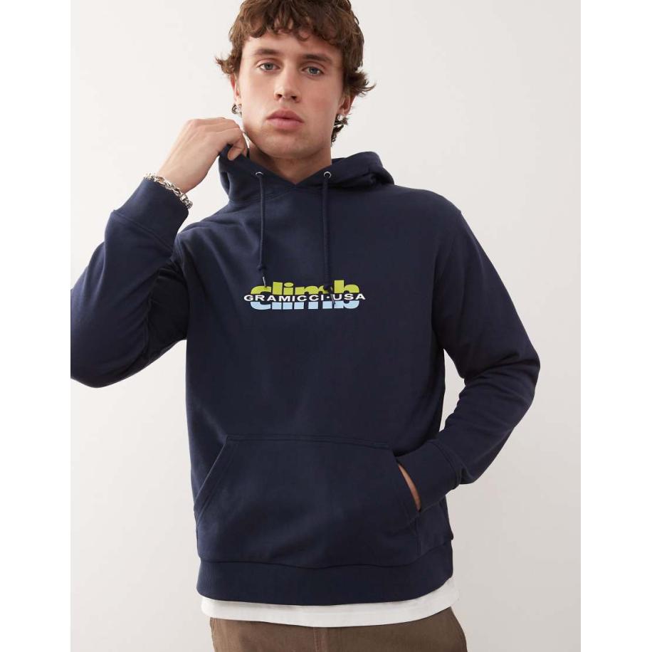Gramicci - Hoodie met grafische Climb-print in marineblauw Blauw