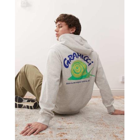 Gramicci - Hoodie met grafische slakkenprint in grijs