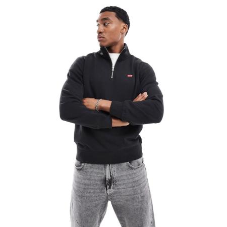 Levi's - The Original Hallmark - Sweatshirt met logo en korte rits in zwart