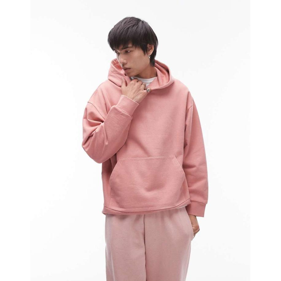 Topman - Oversized hoodie in roze met wassing Roze