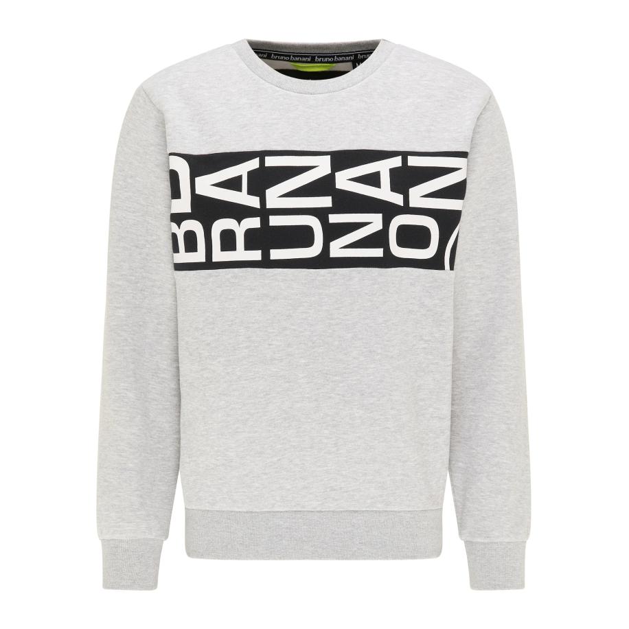 Bruno Banani Bruno Banani Sweatshirt Richardson grijs gemêleerd / zwart / wit -
