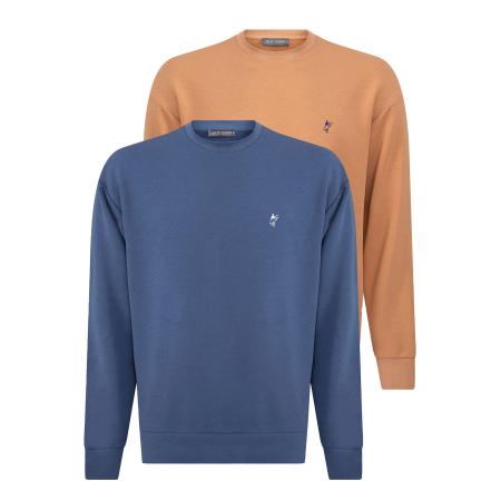 Jacey Quinn Jacey Quinn Sweatshirt blauw / lichtbruin / wit