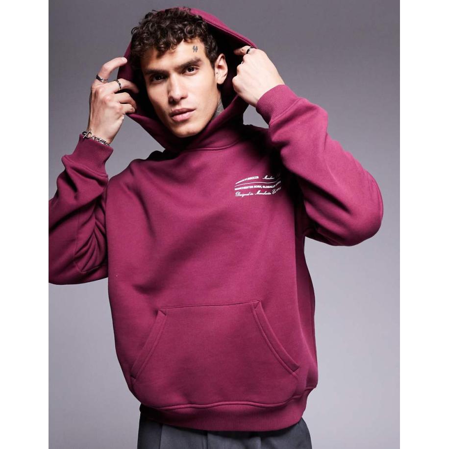 The Couture Club - Mission Statement - Ruimvallende hoodie in bordeauxrood Rood