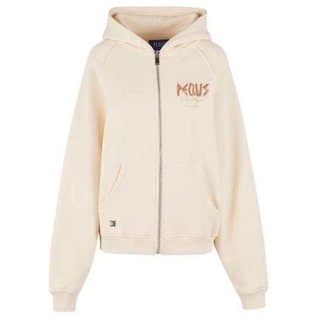 Pequs Sweatvest Ancient Love Story crème / camel / donkerbeige / donkerrood